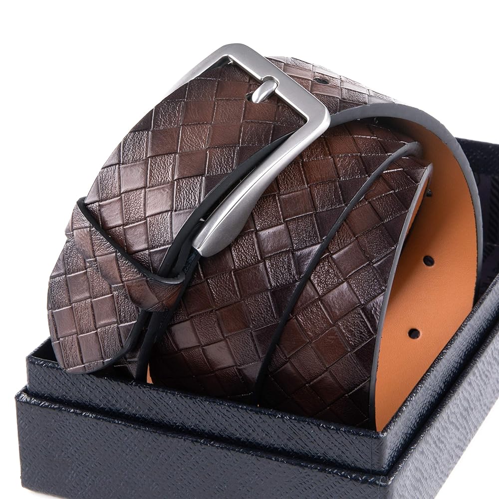 Fabio Valenti Men's Casual Dress Leather Belt for Jeans BR